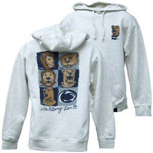 natural oatmeal hooded sweatshirt with evolution of the Penn State Nittany Lions